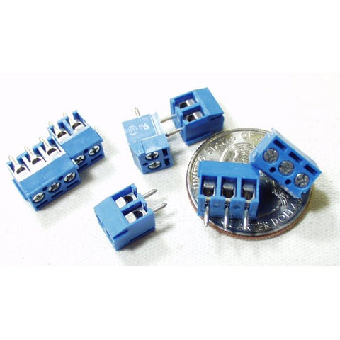 Screw Terminal Block: 2 Position, 3.5mm Pitch (Pack of 5)