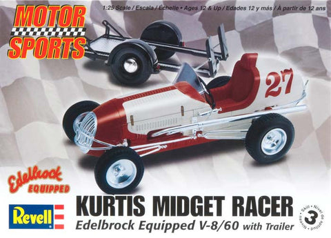 854249 1/25 Kurtis Kraft Edlebrock Midget Racer w/Trlr