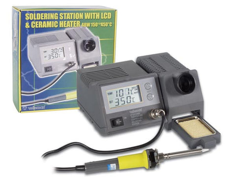 SOLDERING STATION WITH LCD & CERAMIC HEATER 48W 302F - 842F