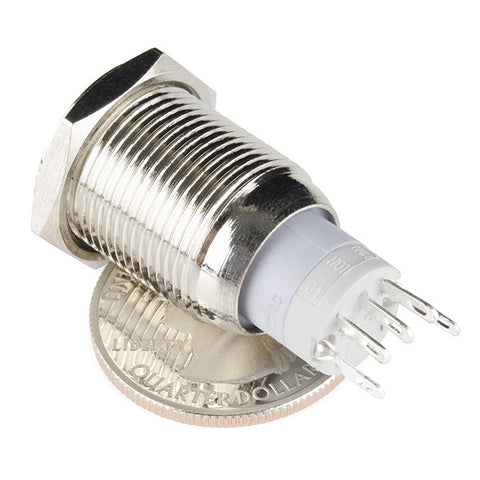 Metal Pushbutton - Latching (16mm, White)